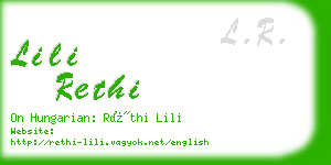 lili rethi business card